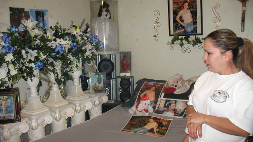 Cazarez at her murdered daughter Berenice's bedroom.
