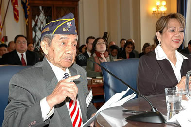 Filipino veteran Franco Arcebal testifies before Congress - Photo: ACFV.