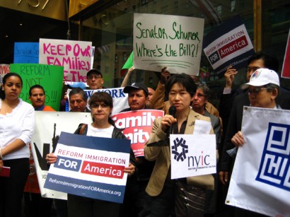 Rally outside Sen. Charles Schumer's Manhattan Office