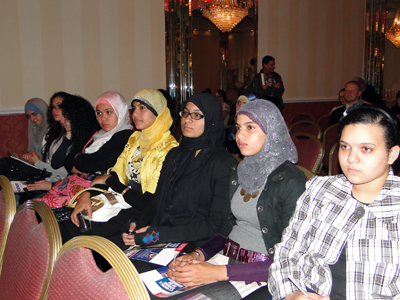 Muslim women listened to candidates speak at a forum hosted by the Arab American Association of NY - Photo: Mohsin Zaheer