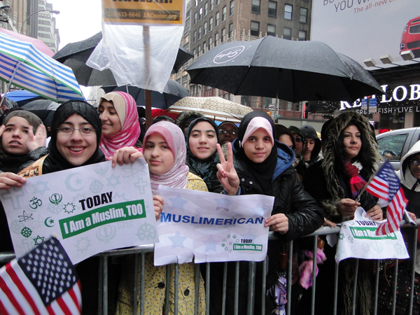 A coalition of interfaith organizations called "Today I Am a Muslim Too" rallied against the upcoming Congressional hearings on the radicalization of American Muslims