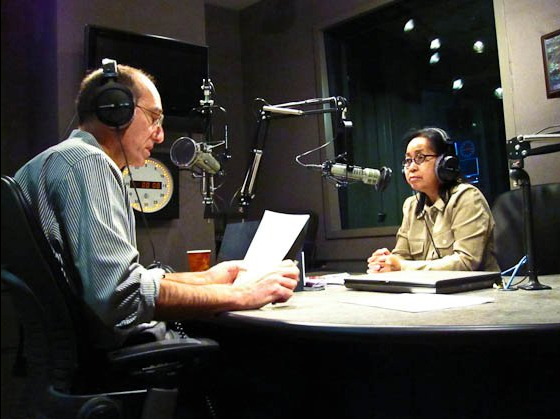 Fi2W Executive Producer John Rudolph interviewing reporter Cristina Pastor