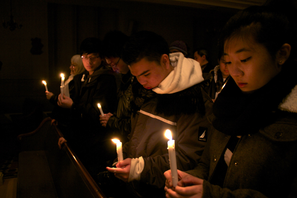 A candlelight vigil for the Dream Act at St Theresa's Church in Manhattan - Photo: Braden Goyette