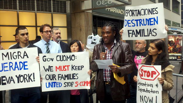 Immigrant advocates protest the Secure Communities program in New York State