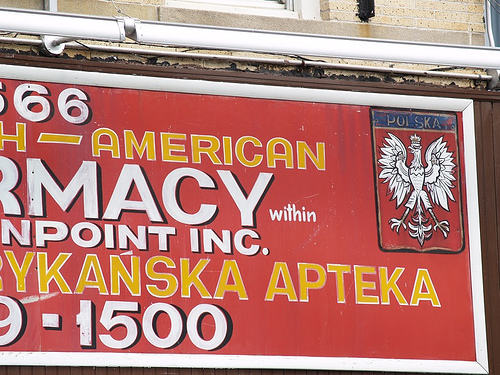 A Polish pharmacy in Greenpoint, Brooklyn