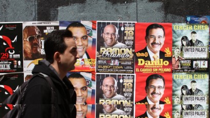 Posters in Washington Heights for candidates in the Dominican Republic