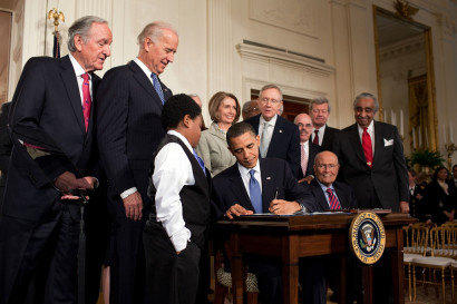 President Obama signing the Patient Protection and Affordable Care Act on March 23, 2010. Deadline for enrolling for health insurance through the ACA is March 31st. (Photo: Wikipedia)