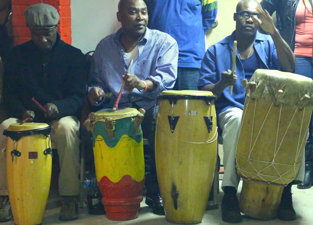 Haitian drummers at a Vodou ceremony. Photo: Rachael Bongiorno